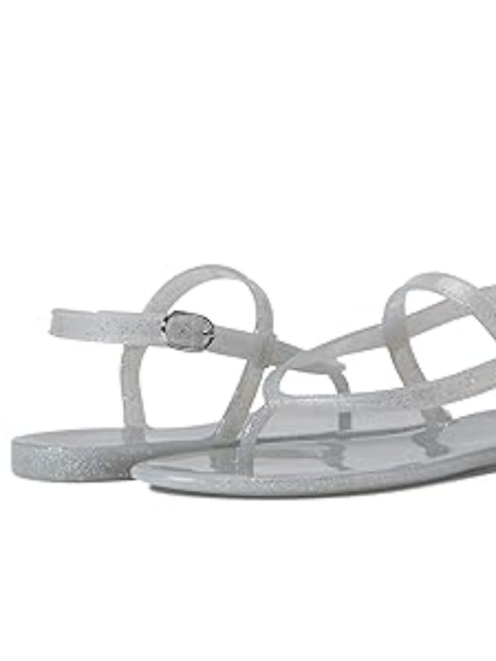 Stuart Weitzman Silver Glitter Summer Jelly Sandal Size 10